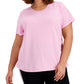 Camiseta feminina ID Ideology Birdseye Mesh, rosa, tamanho 2X