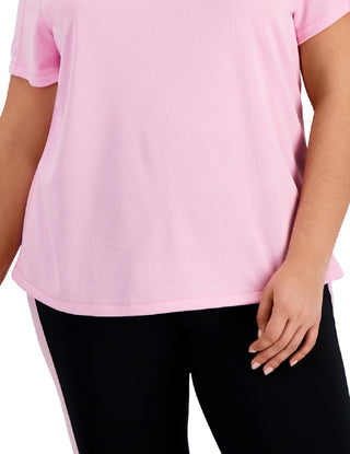 Camiseta feminina ID Ideology Birdseye Mesh Rosa Tamanho 3X