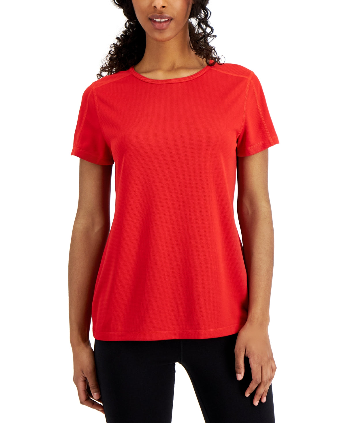 Camiseta feminina de malha ID Ideology vermelha tamanho X-S