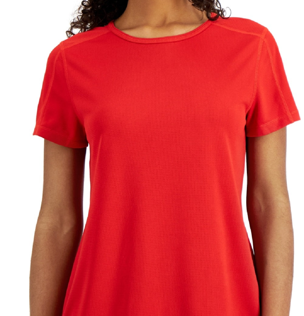Camiseta feminina de malha ID Ideology vermelha tamanho X-S