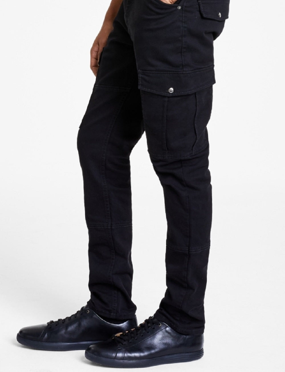 Calça jeans cargo skinny fit masculina da INC International Concepts, preta, tamanho 38