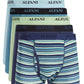 Cuecas boxer masculinas Alfani, pacote com 5, listradas e lisas, azul, tamanho grande