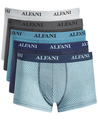 Calções de banho Alfani para homem, cor sólida e listrada, azul, tamanho pequeno, 5 unidades