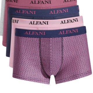 Alfani Masculino Pacote com 5 Calções de Banho Sólidos e Estampados Geométricos Roxo Tamanho X-G