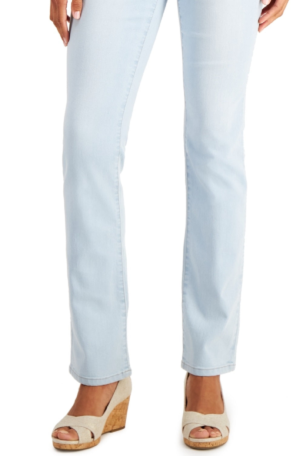 Calça jeans feminina Charter Club Lexington reta azul tamanho 12 pequena