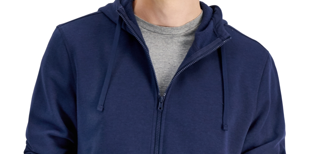 ID Ideology Moletom com capuz masculino regular fit sólido com zíper completo azul tamanho 2XL