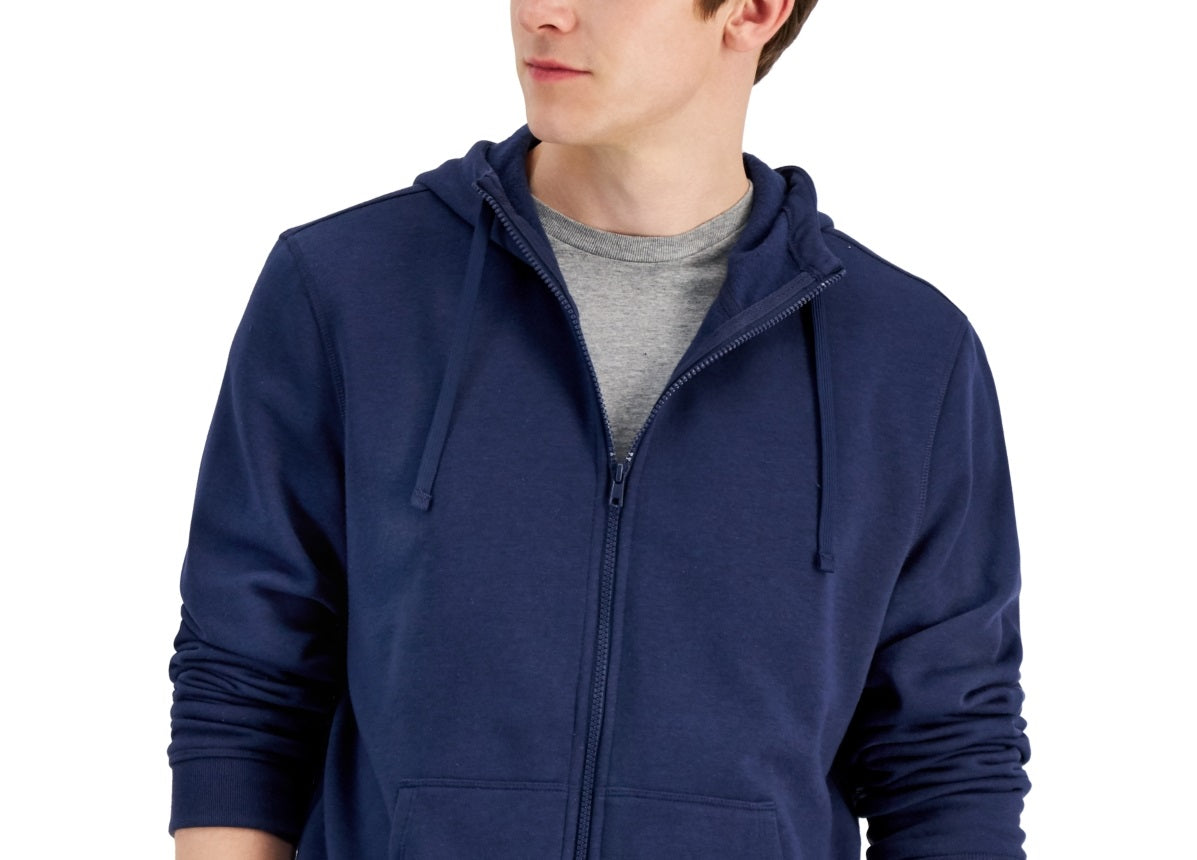 ID Ideology Moletom com capuz masculino regular fit sólido com zíper completo azul tamanho XXX-G