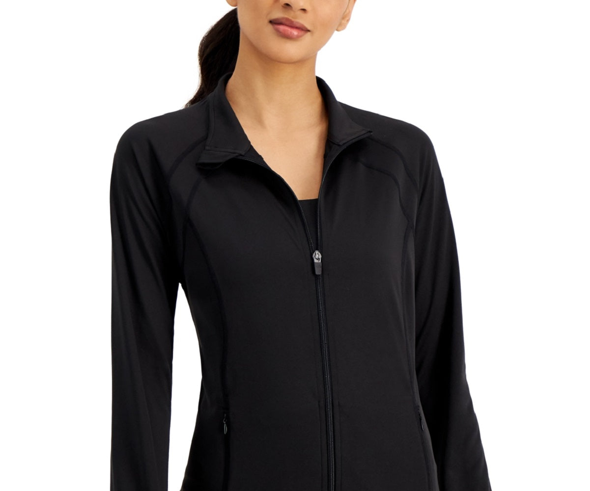 Jaqueta ID Ideology Essentials Performance com zíper feminina, preta, tamanho X-S