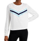 ID Ideology Top Chevron Ativo Feminino Branco Tamanho X-G