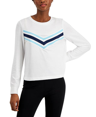ID Ideology Top Chevron Ativo Feminino Branco Tamanho X-G