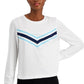 ID Ideology Top Chevron Ativo Feminino Branco Tamanho X-G