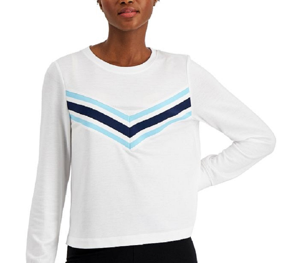 ID Ideology Top Chevron Ativo Feminino Branco Tamanho X-G