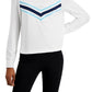 ID Ideology Top Chevron Ativo Feminino Branco Tamanho X-G