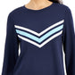 ID Ideology Camiseta Chevron Ativa Feminina Azul Tamanho Grande