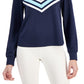 ID Ideology Camiseta Chevron Ativa Feminina Azul Tamanho Grande