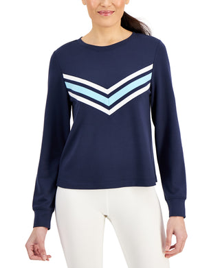 ID Ideology Women's Active Chevron Top Blue Size Large