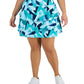 ID Ideology Saia-saia feminina estampada com babados, azul, tamanho 2X