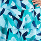 ID Ideology Saia-saia feminina estampada com babados, azul, tamanho 2X