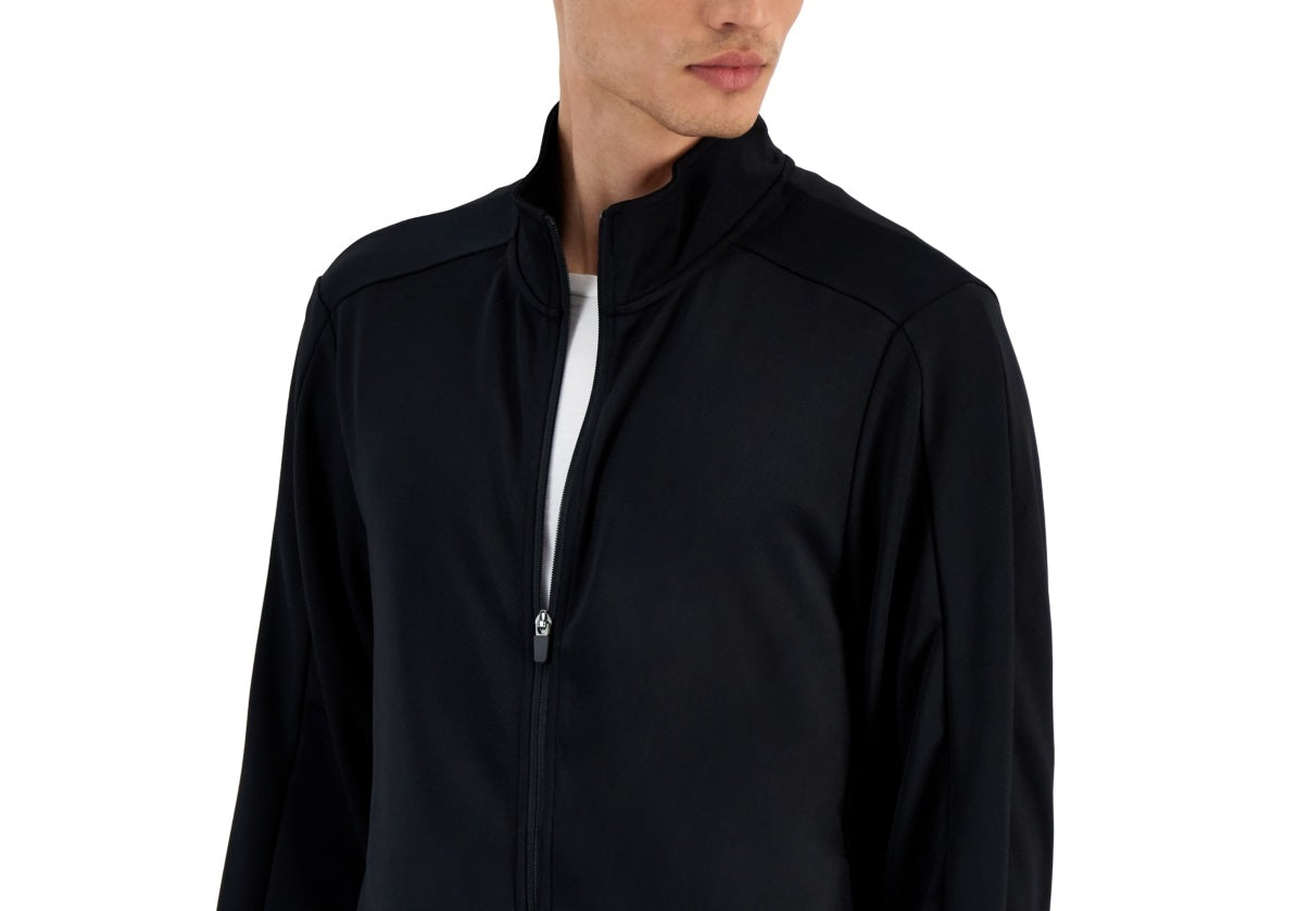 Jaqueta de malha masculina ID Ideology Regular Fit com absorção de umidade, preta, tamanho XX-G