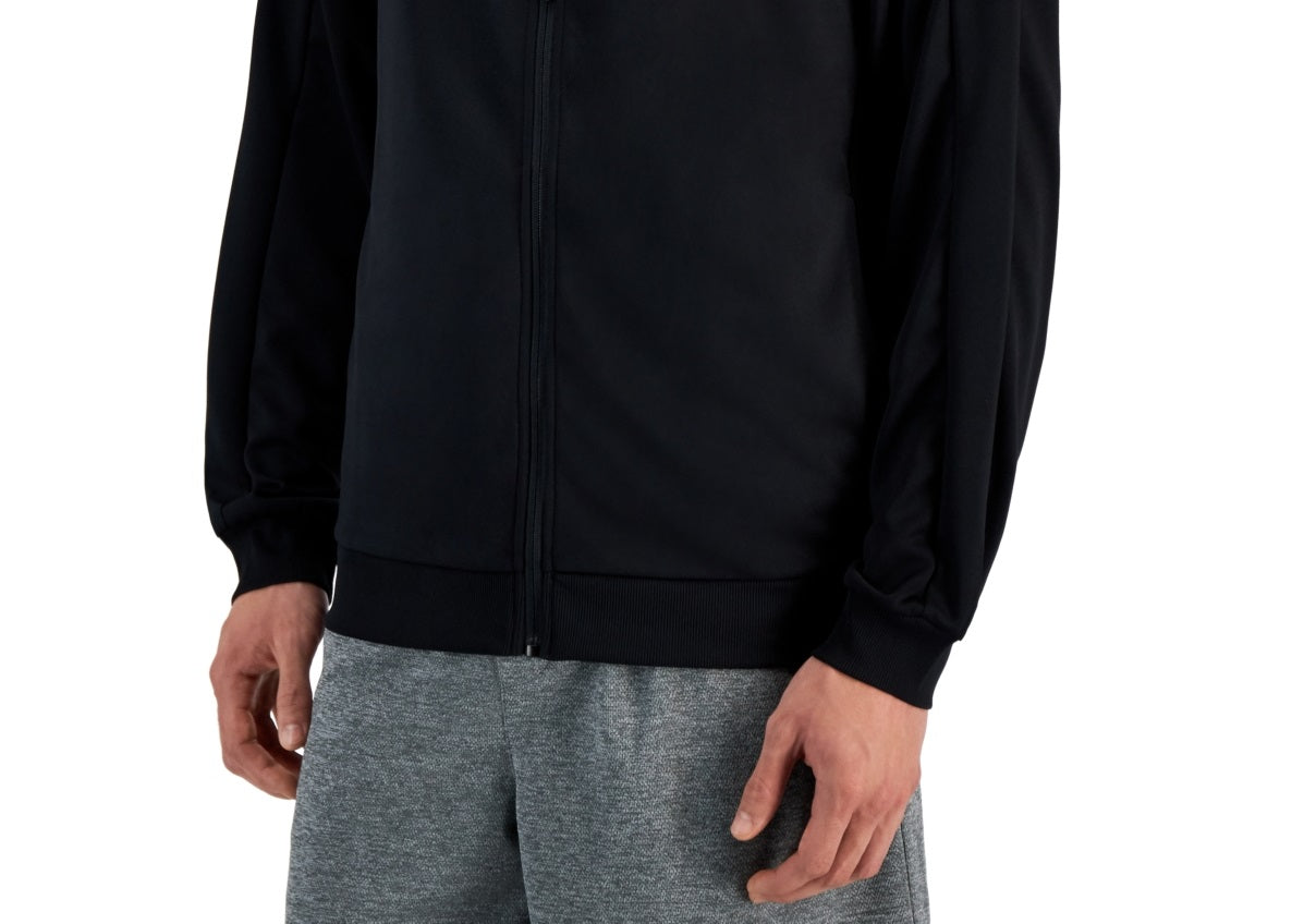 Jaqueta de malha masculina ID Ideology Regular Fit com absorção de umidade, preta, tamanho XX-G