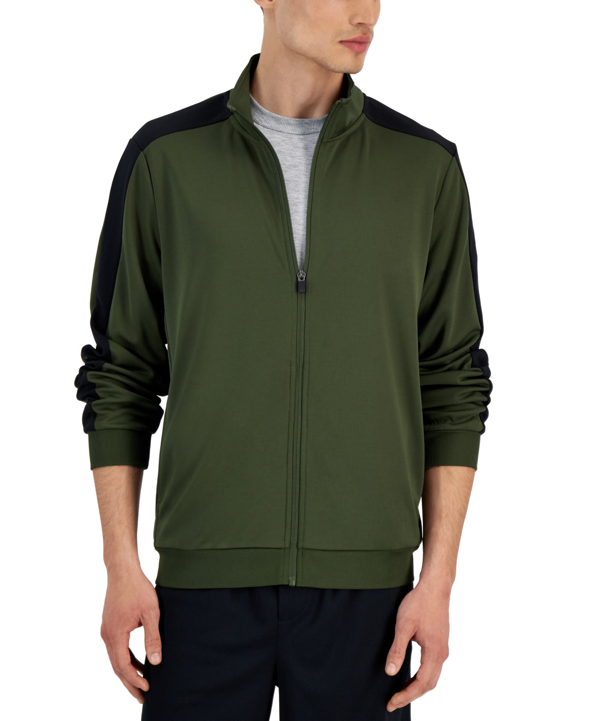 Jaqueta de malha masculina ID Ideology Regular Fit com absorção de umidade, verde, tamanho XX-G
