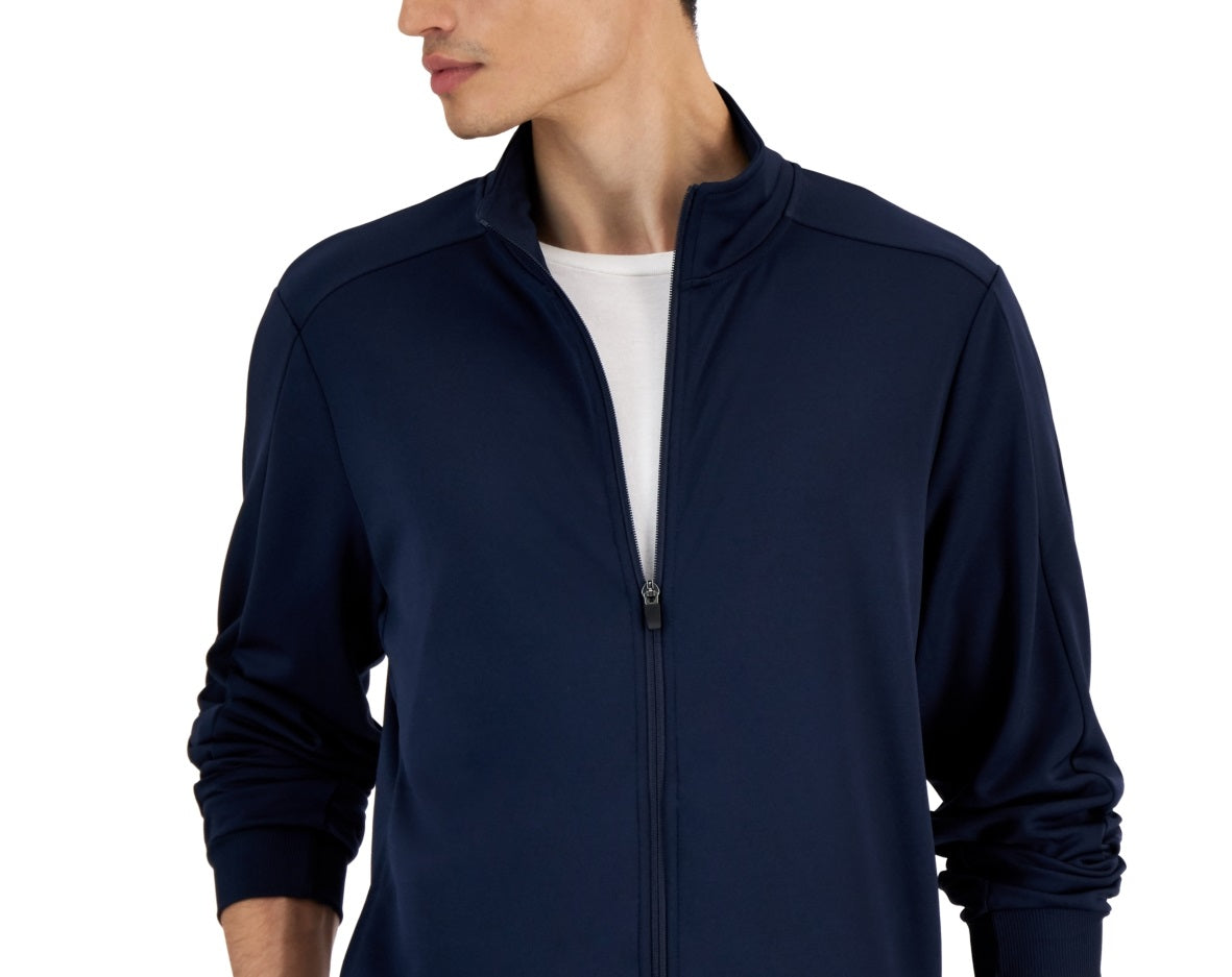 Jaqueta de malha masculina ID Ideology Regular Fit com absorção de umidade, azul, tamanho XXX-G
