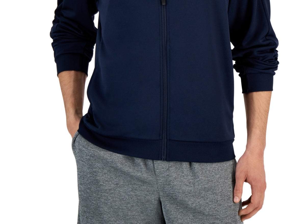 Jaqueta de malha masculina ID Ideology Regular Fit com absorção de umidade, azul, tamanho XXX-G