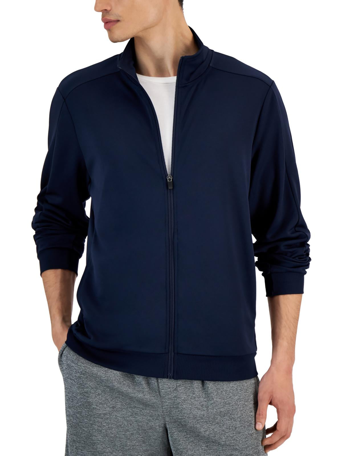 Jaqueta de malha masculina ID Ideology Regular Fit com absorção de umidade, azul, tamanho XXX-G