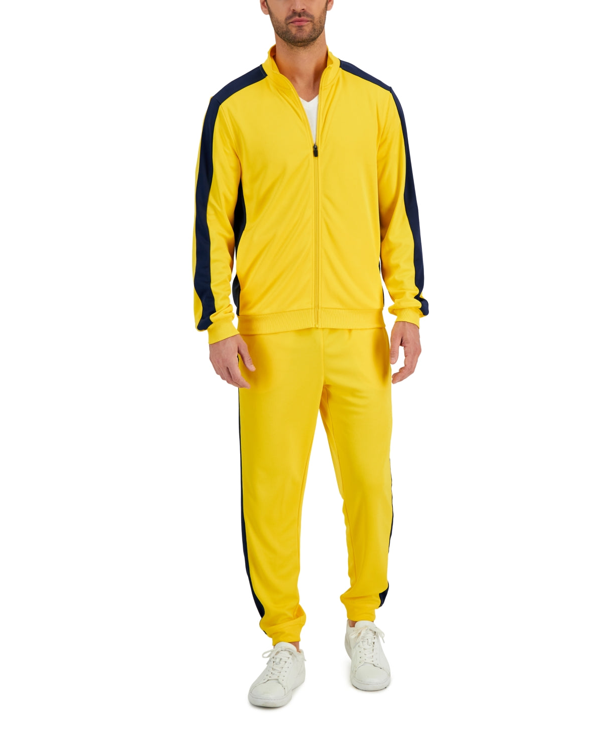 Jaqueta de malha masculina ID Ideology Regular Fit com absorção de umidade, amarela, tamanho grande