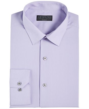 Camisa social listrada slim fit masculina Alfani roxa tamanho XX-G
