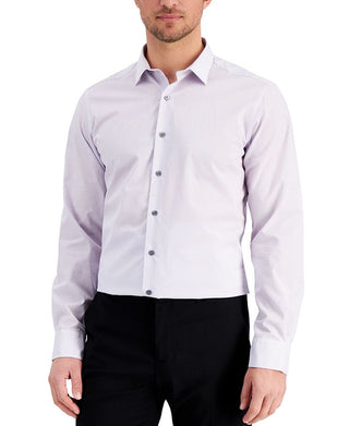 Camisa social pied-de-poule slim fit masculina Alfani azul