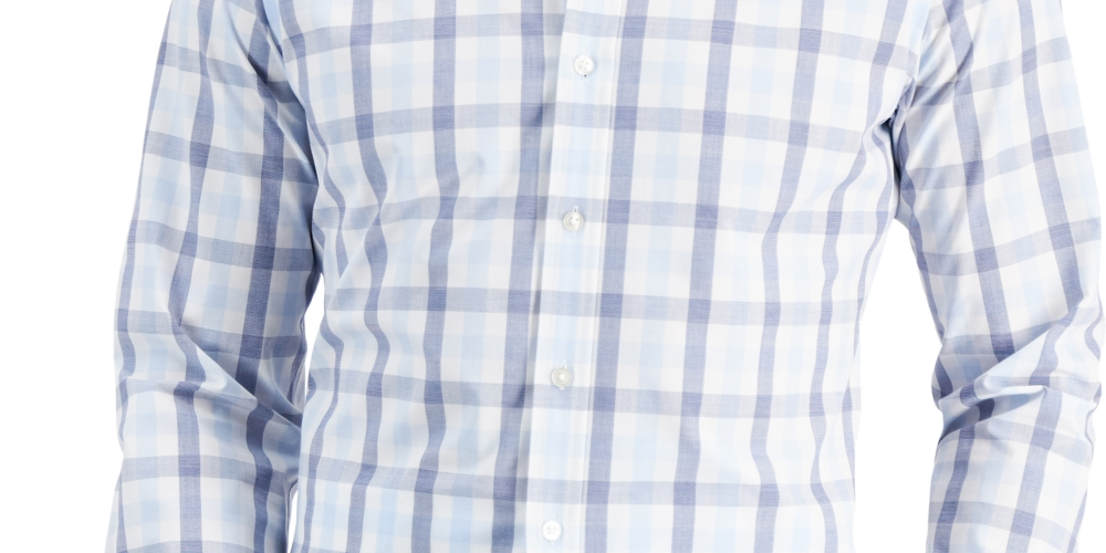 Camisa social masculina Club Room Slim Fit com elasticidade em 4 direções, azul, tamanho pequeno