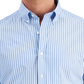 Camisa social masculina Club Room Slim Fit com listras elásticas em 4 direções, azul, tamanho médio