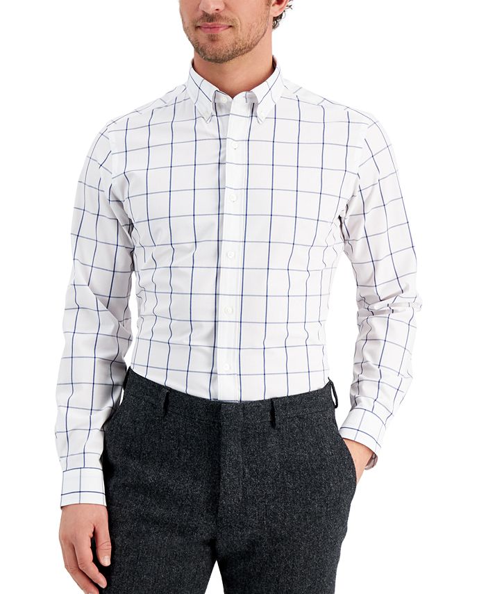 Camisa social masculina Club Room Slim Fit com elasticidade em 4 direções, branca, tamanho extragrande
