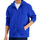 ID Ideology Moletom com capuz masculino regular fit sólido com zíper completo azul tamanho médio