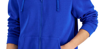 ID Ideology Moletom com capuz masculino regular fit sólido com zíper completo azul tamanho médio