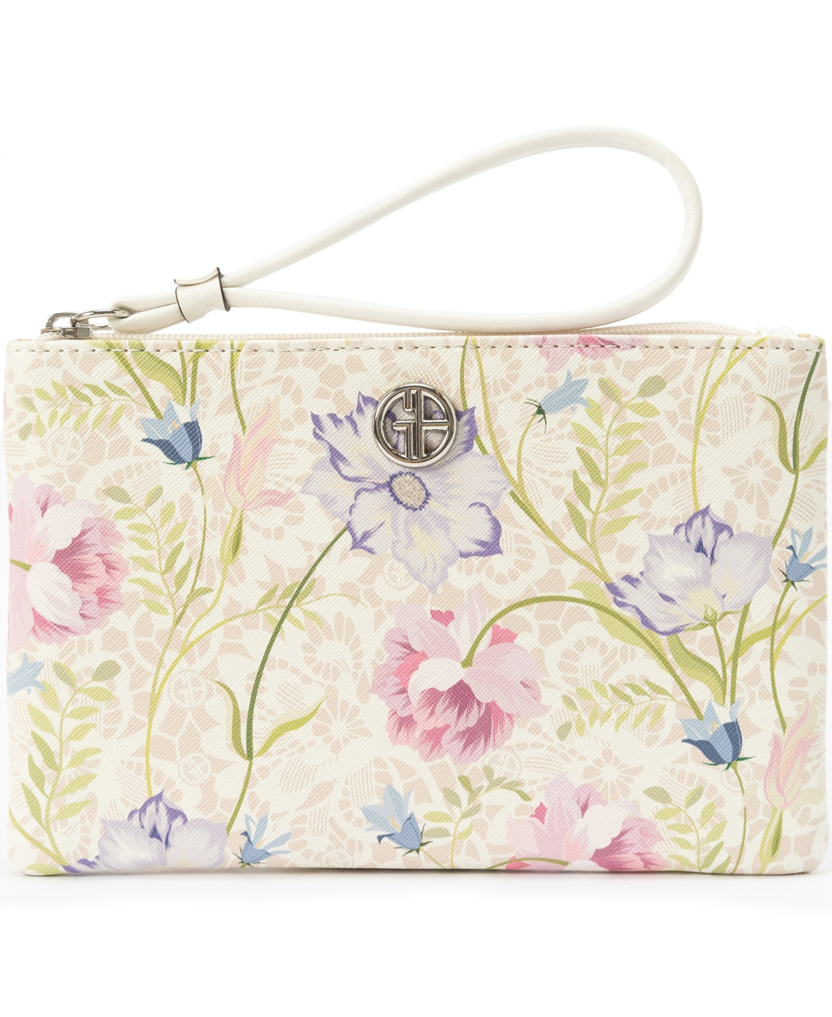 Bolsa de pulso feminina Giani Bernini com renda floral, branca, tamanho regular