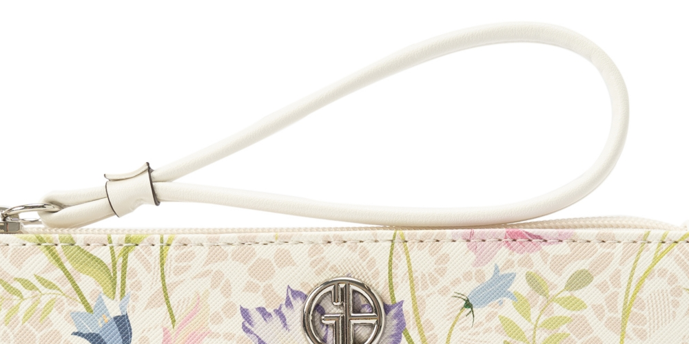 Bolsa de pulso feminina Giani Bernini com renda floral, branca, tamanho regular