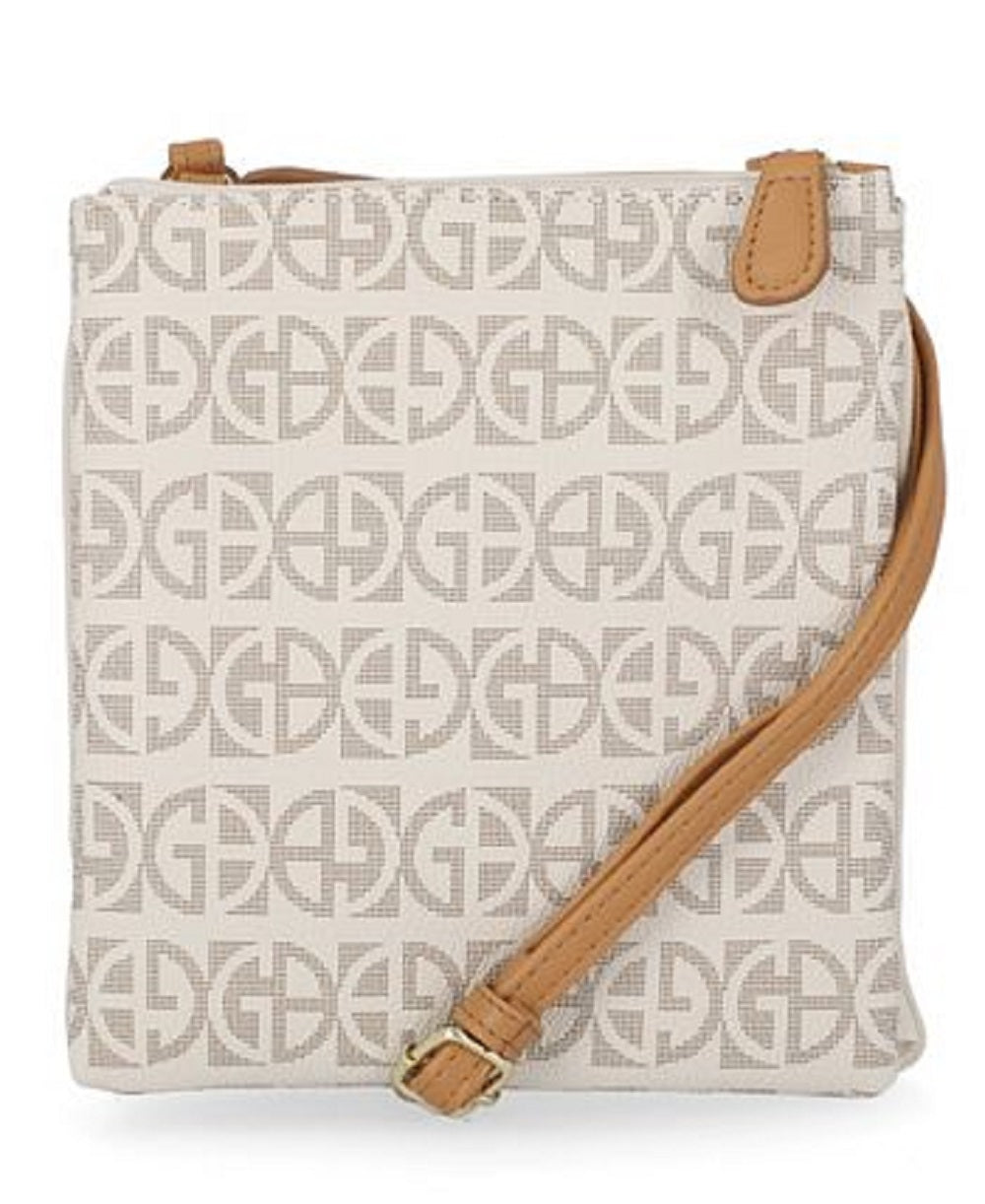 Bolsa transversal feminina Giani Bernini Dasher Signature bicolor marrom tamanho regular