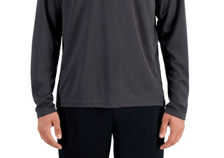 Camiseta masculina ID Ideology Rapidry Moisture Wicking Mesh Raglan Manga Longa Cinza Tamanho 3X