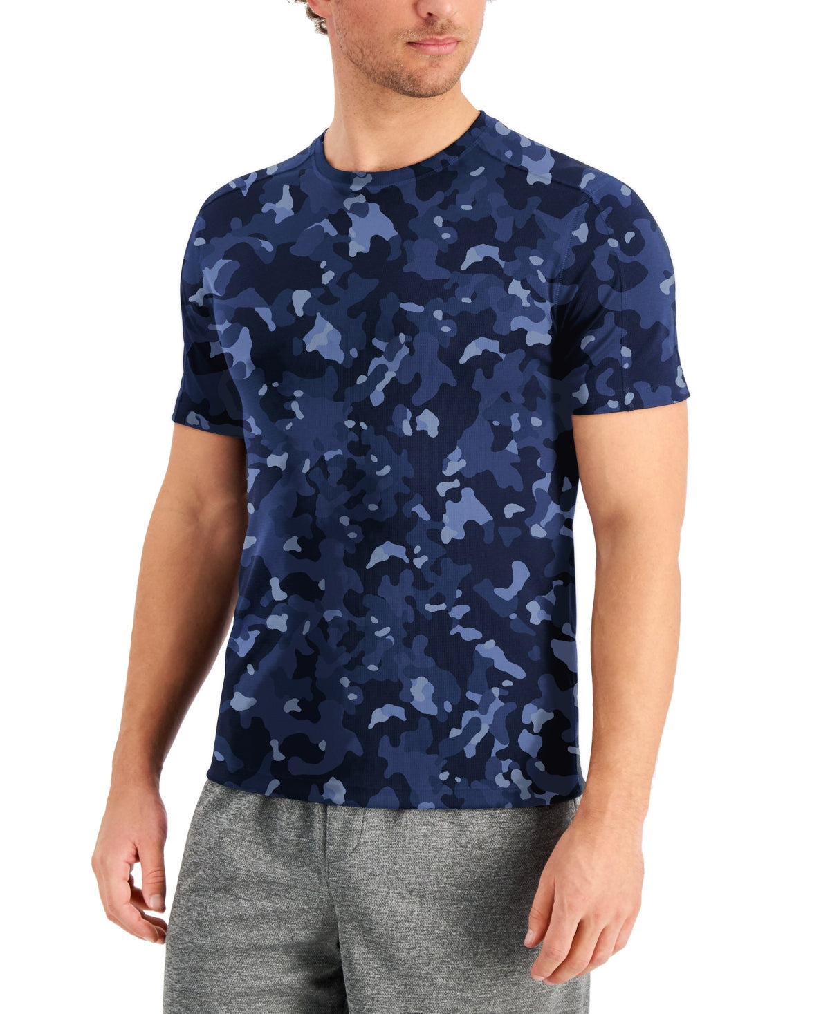 Camiseta de treino masculina com estampa Birdseye da ID Ideology, azul, tamanho 3X