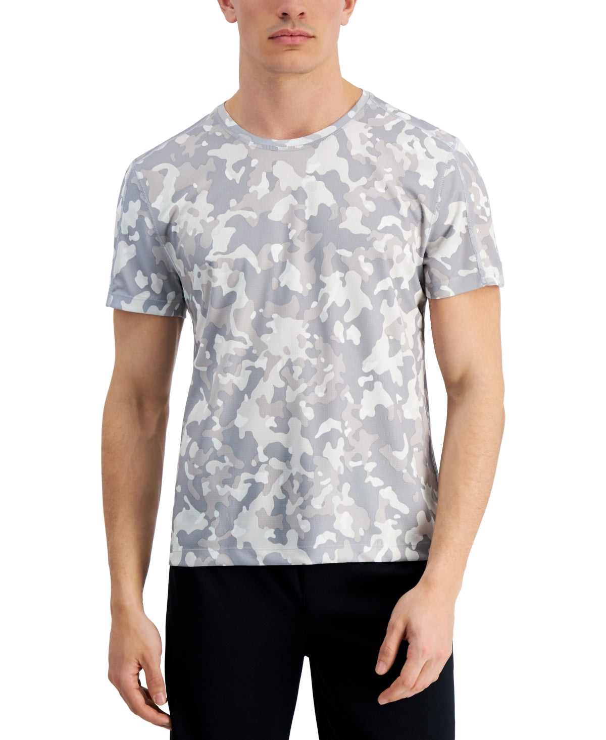 Camiseta de treino masculina com estampa Birdseye da ID Ideology, cinza, tamanho XX-G