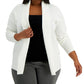 Cardigan feminino Alfani com frente aberta, branco, tamanho 0X