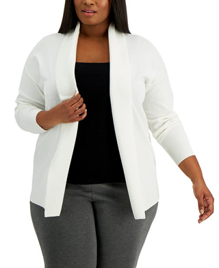 Alfani Women's Open Front Cardigan White Size 0X