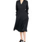 Vestido feminino Alfani com decote em V, preto, tamanho X-S