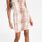 Vestido justo com estampa de cobra Bar III feminino, marrom, tamanho pequeno grande