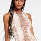 Vestido justo com estampa de cobra Bar III feminino, marrom, tamanho pequeno grande