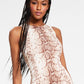 Vestido justo com estampa de cobra Bar III feminino, marrom, tamanho pequeno, extrapequeno