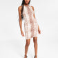 Vestido justo com estampa de cobra Bar III feminino, marrom, tamanho pequeno, extragrande