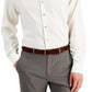 Camisa social masculina Alfani Regular Fit com elasticidade bidirecional em espinha de peixe, tamanho 34x35, marrom